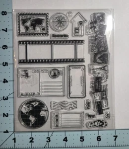 Paris clear stamps Travel card NEW Free Ship - Picture 1 of 1