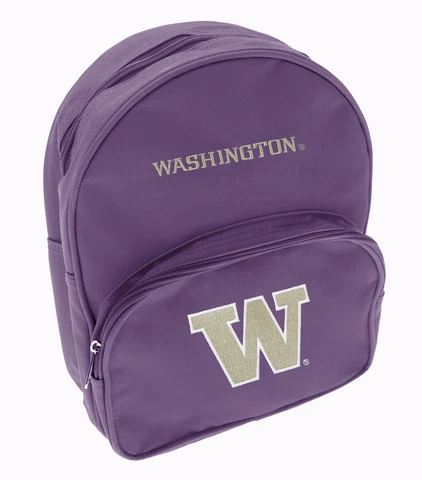 Washington Huskies NCAA Kids Mini Backpack School Bag, Purple Cover
