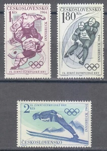 Czechoslovakia 1964 MNH Mi 1447-1449 Sc 1220-1222 Olympic Games, Innsbruck ** - Picture 1 of 2