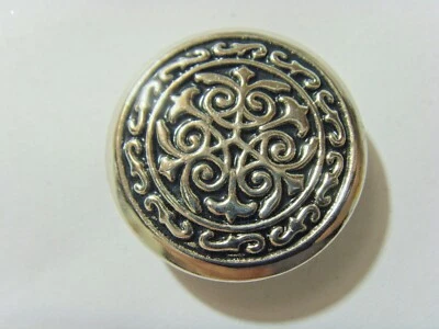 Vintage Judío 28 mm Tono Plata Metal Enmascarado Estrella David Judaica Botón 51263 Foto 1 de 3