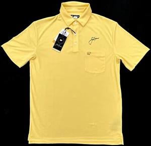 JACK NICKLAUS SIGNED GOLF POLO YELLOW SHIRT MASTERS AUTO GOLDEN BEAR PSA/DNA - Picture 1 of 4