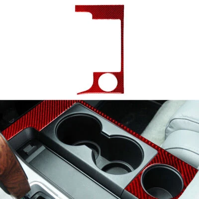 For Toyota Tundra 2007-2013 Red Carbon Fiber Central Cup Slot Frame Cover Trim - Изображение 1 из 4