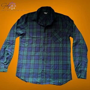 ASOS Reclaimed Vintage Plaid Shirt Mens Womens Checkered Blue Shirt Size M - Picture 1 of 7