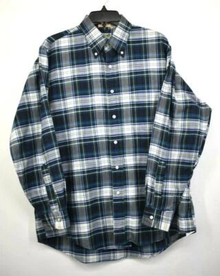 Camisa de vestir LL Bean para hombre multicolor a cuadros manga larga abotonada hecha en EE. UU. 16 Foto 1 de 4