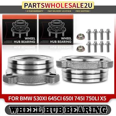 2x Conjunto de cojinete de cubo de rueda trasero derecho y derecho para BMW 530xi 645Ci 650i 745i 745Li X5 Foto 1 de 4