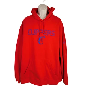 Adidas Los Angeles Clippers Hooded Sweater Mens 2XL Fleece Hoodie Red - Picture 1 of 9