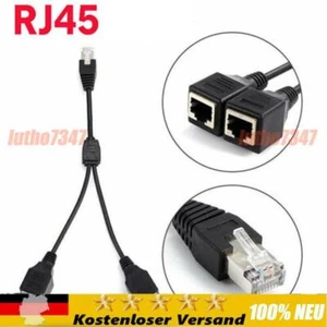 RJ45 Y Verteiler Adapter Splitter Netzwerk LAN Ethernet Kabel bis Dual Ports DE - Afbeelding 1 van 7