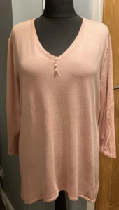 QVC Michele Hope V-Neck Pearl Buttons Hi-Low Knit Tunic Size 18-20 BNWT - Picture 1 of 9