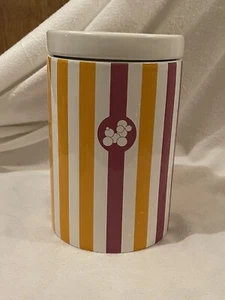 Jonathan Adler Happy Chic Gestreiftes Leckerli Glas Kanister Pudel Hund Orange Rötlich - Bild 1 von 14