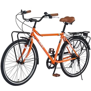 Vintage Style 26 Inch Adult Cruiser Bicycle Hybrid Bike 7 Speeds Commuter Bike - Picture 1 of 7