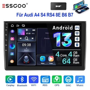 9" Carplay Android 13 4+64G Autoradio GPS NAV DAB Für Audi A4 B6 B7 8E SEAT Exeo - Bild 1 von 18