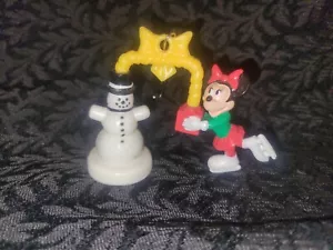 RARE Vintage Disney Minnie Mouse Ice Skating Snowman Nestlé Christmas Ornament - Picture 1 of 3