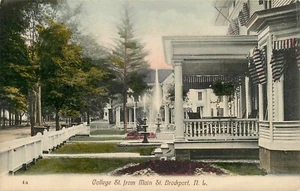 Postal New York College Street Brockport dividida sin publicar C. 1910 Alemania - Imagen 1 de 2