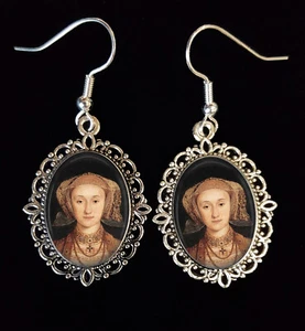 Queen Anne of Cleves Antique Silver Drop Earrings Henry 8th Tudor - Picture 1 of 3