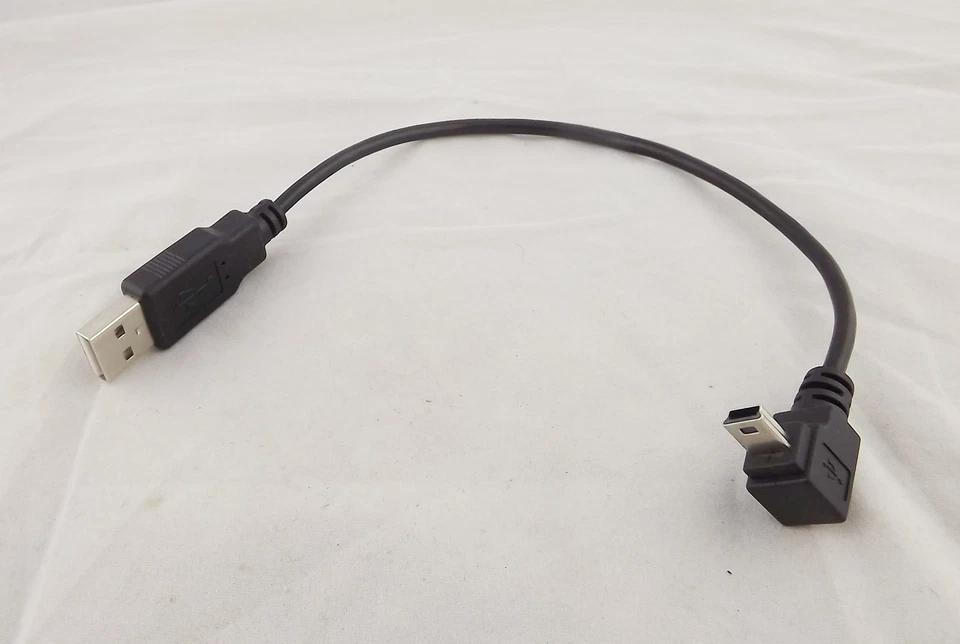 10x USB Mini 5 Pin Down 90°Angle Male To USB 2.0 A Male Plug Data Adapter Cable - Image 1 of 4