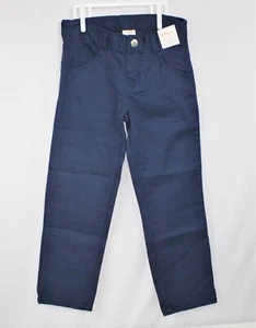 Gymboree Adjustable Waist 100% Cotton Pants 4 Pockets Navy Blue Girls Size 5 New - Picture 1 of 3