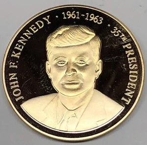 # C1487 PRESIDENT JOHN F. KENNEDY GOLD LAYERED COPPER MEDAL, 2008 - Picture 1 of 2