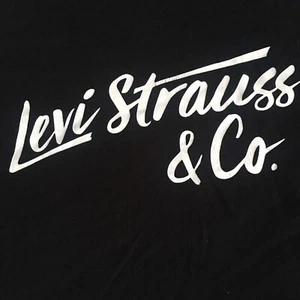 LEVI STRAUSS T-Shirt Mens Adult 2XL Logo Crewneck Casual Cotton Jersey Black - Picture 1 of 4