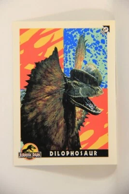 Jurassic Park 1993 Trading Card Sticker #2 Dilophosaur ENG Topps Puzzle L007118 - Image 1 of 2