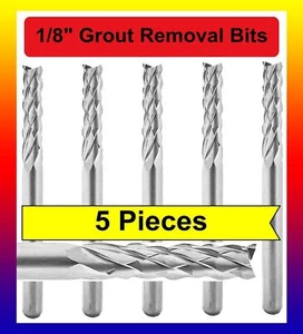 1/8" Grout Removal Tool / Bit for Dremel Rotozip Premium Carbide (5 Pieces) - Picture 1 of 2