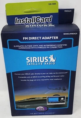 Adaptador directo FM con cable Sirius XM FMDA25 con salida FM tarjeta de instalación incluida 120-1004 Foto 1 de 4