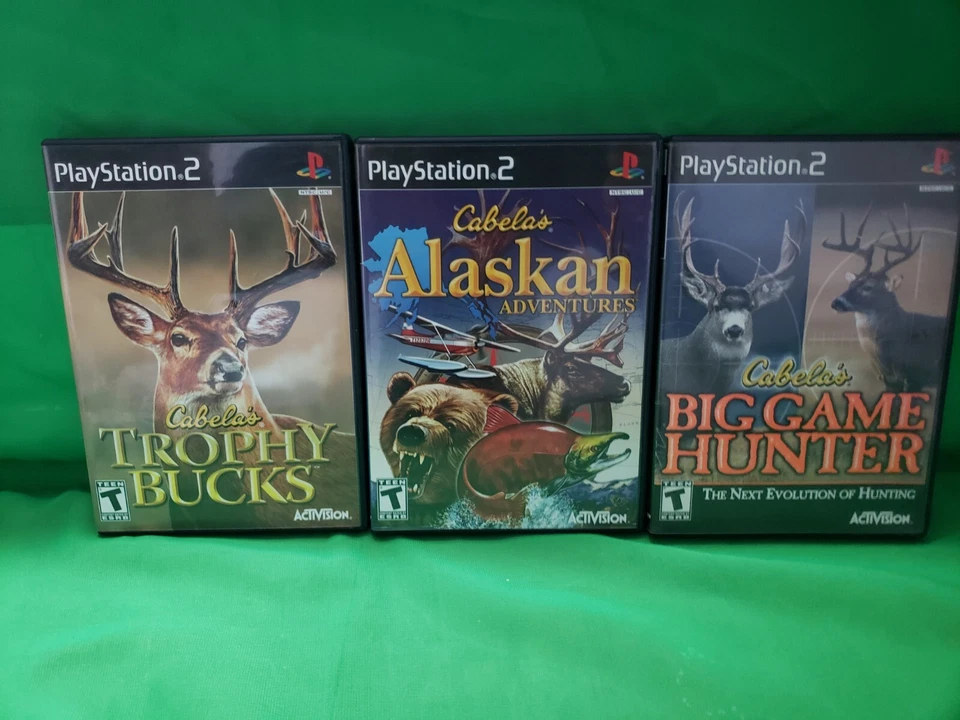Cabela’s Big Game Hunter, Trophy Buck & Alaskan Adv PS2 Paquete Lote Completo  Foto 1 de 4