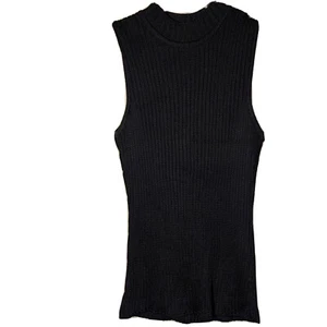Maglione senza maniche griffith grigio St. John finto collo made in USA blu navy taglia P - Foto 1 di 6