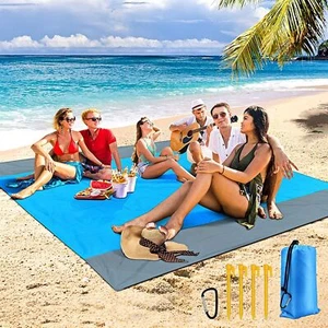 Beach Blanket, Sand Free Waterproof Picnic Blankets Oversized 81" X 81" - Picture 1 of 5