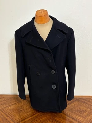 Vintage US Navy p pee Pea Coat Wool navy jacket ww2 wwii named Burnett  size 40 - Image 1 of 4