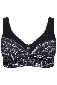 Ulla Popken Damen große Größen Entlastungs BH grafischer Druck ohne Bügel - Bild 1 von 21