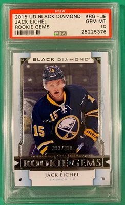 2015 Jack Eichel UD Black Diamond #RG-JE Rookie RC PSA 10 #/399 POP 10 - Image 1 of 2