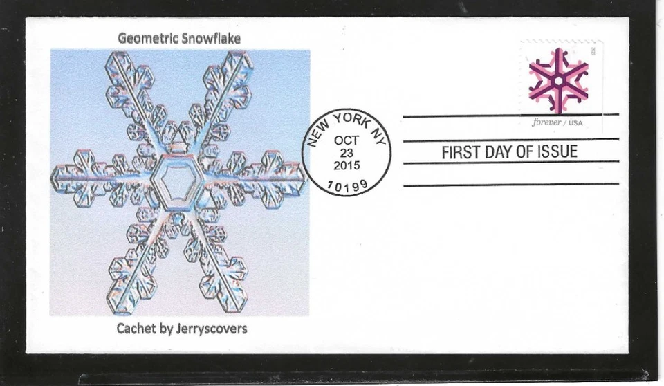 CHRISTMAS SNOWFLAKE FDC 2015 NEW YORK, NY JERRY'S COVERS ONLY 1 MADE - Image 1 of 1