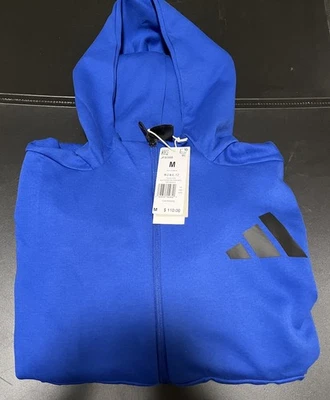 Adidas Hoodie Mens Medium Team Royal Blue Z.N.E. Full Zip Track Top JF6388 3 Bar - Image 1 of 4