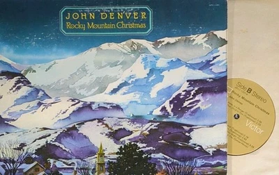John Denver ROCKY MOUNTAIN CHRISTMAS LP 1975 RCA Beige Label - Image 1 of 4