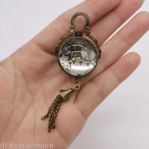 Bronze Kristall Kugel Glocke Mechanische Uhr Tisch Taschenuhr - Bild 1 von 7