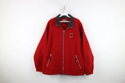 Chaqueta polar roja vintage años 90 Roots para hombre mediana envejecida Tech Park City Utah Foto 1 de 4