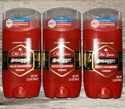 3-Pack Old Spice SWAGGER Aluminum Free Deodorant Scent Of Cedarwood New! - Image 1 of 2