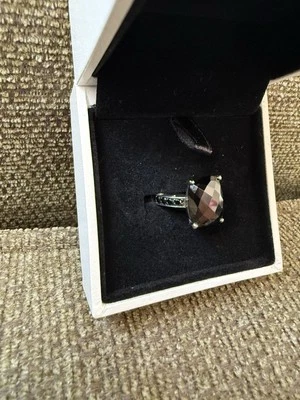 Thomas Sabo Sterling Silver With Black Zircon And Onix Stone Ring Size 52 - Image 1 of 4