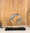 Silver Bicycle Man Aluminium Table Accent