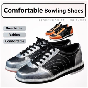 Unisex Lace Up Bowling Shoes Anti-slip Sneakers Men Women Breathable Footwear - Picture 1 of 14