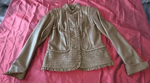 ORIGINAL MADELEINE EXTRAVAGANTE NAPPALEDERJACKE MIT AUFWENDIGEM FLECHTLEDER LEDE - Bild 1 von 12
