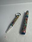 bedazzled Set Jeweled ￼Multicolored writing pens Screw Cap And Key Chain Pen
