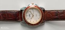 Original Sector Men's ADV1000 White Analog Dial Watch Brown Leather Strap Date S