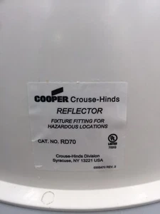 HOUSTON STOCK NEW CROUSE HINDS RD70 DOME REFLECTOR VMV SERIES FREE SHIPPING - Picture 1 of 4