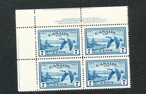 CANADA Stamp Sc# C9 block of 4 MNH Canada Geese 1946 7c - Picture 1 of 1