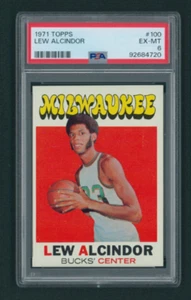1971 Topps Lew Alcindor Kareem Abdul Jabbar #100 PSA 6 EX-MT Milwaukee Bucks - Picture 1 of 2