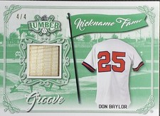 DON BAYLOR 2021 Leaf Lumber Nickname Fame Game Used BAT Relic Green #4/4 Angels