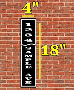 Personalized Custom Home Address Sign Aluminum 4" x 18" Plaque Plate Vertical - Picture 1 of 1