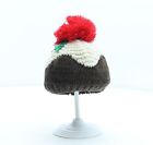 F&F Girls Brown Colourblock Acrylic Bobble Hat One Size - Christmas Pudding