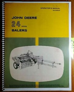 John Deere 24 Series 24T 24WS Baler Owner's Operator's Manual OM-E38936 h7 8/67